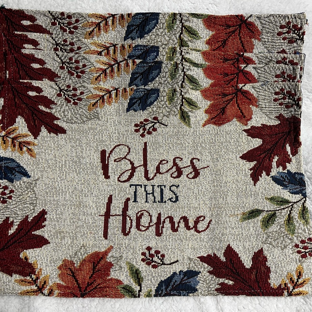 BLESS THIS HOME PLACEMENT MATS & TABLE RUNNER - Picture 3 of 5